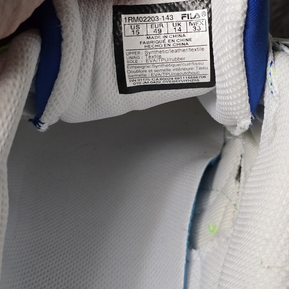 FILA Sandenal White Leather Lifestyle Men's Sneakers Shoes Big & Tall - Picture 14 of 16